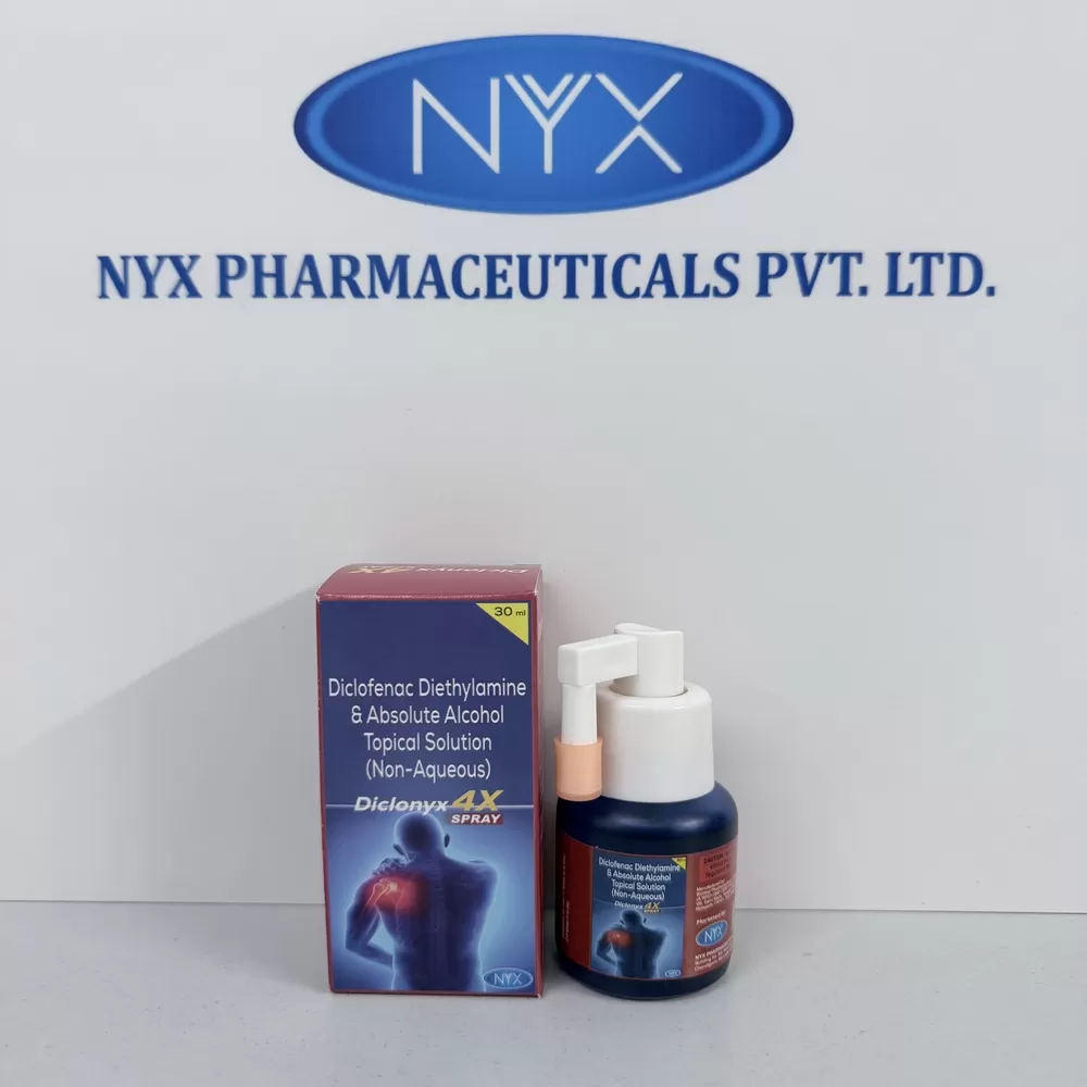 DICLONYX 4X — DICLOFENAC DIETHYLAMINE & ABSOLUTE ALCOHOL TOPICAL SOLUTION(NON-AQUEOUS) SPRAY 4%